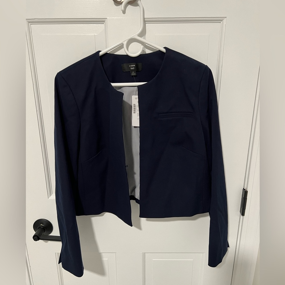 JCrew jacket, navy with lining, size 14 new with tags 19” long x 21” wide
